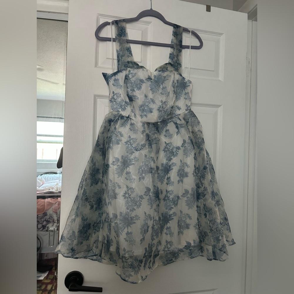 NWT Altar'd State Blue Floral Mini Dress Size L